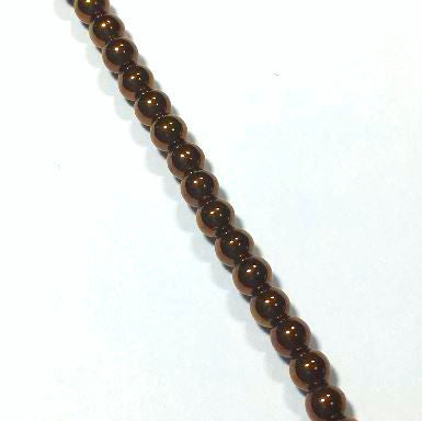 Darice Bronze Pearl Perles de verre rondes / Druks, 4 mm, 45 perles