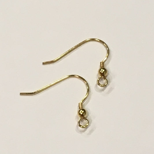 Fils d’oreille d’hameçon français dorés de calibre 21, 19 mm - 1, 5 ou 10 paires