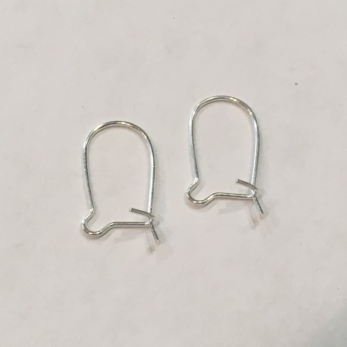 22-Gauge 16 mm Silver Kidney Ear Wires - 1 or 5 Pair