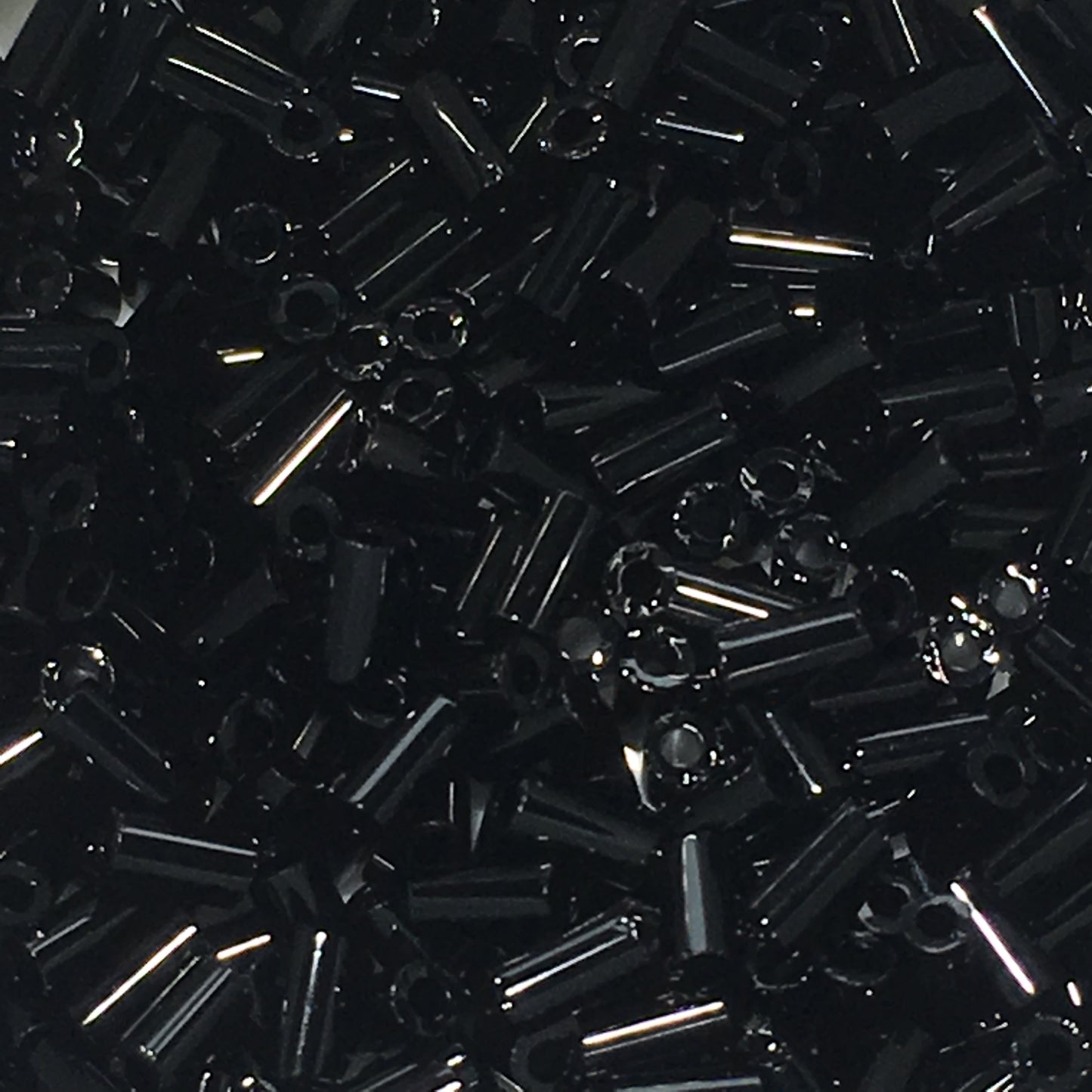 TOHO 1T49  #1 (3 mm) Opaque Jet Black Glass Bugle Beads, 5 gm