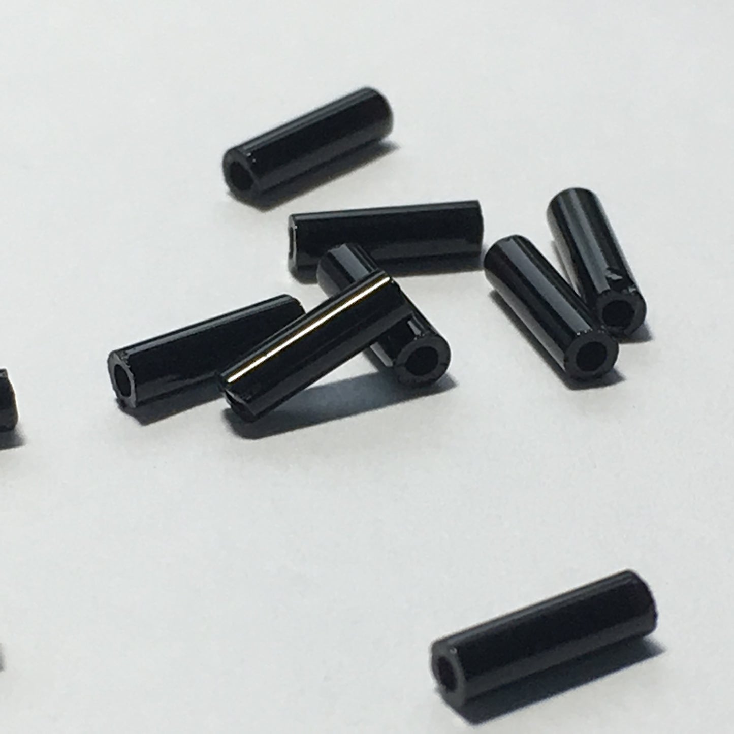 TOHO 2T49  #2 (6 mm) Opaque Jet Black Glass Bugle Beads, 5 gm