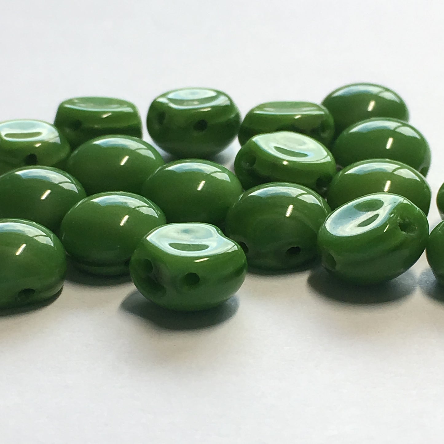 Czech Candy 8 mm Green Beads - 19 or 20 Beads