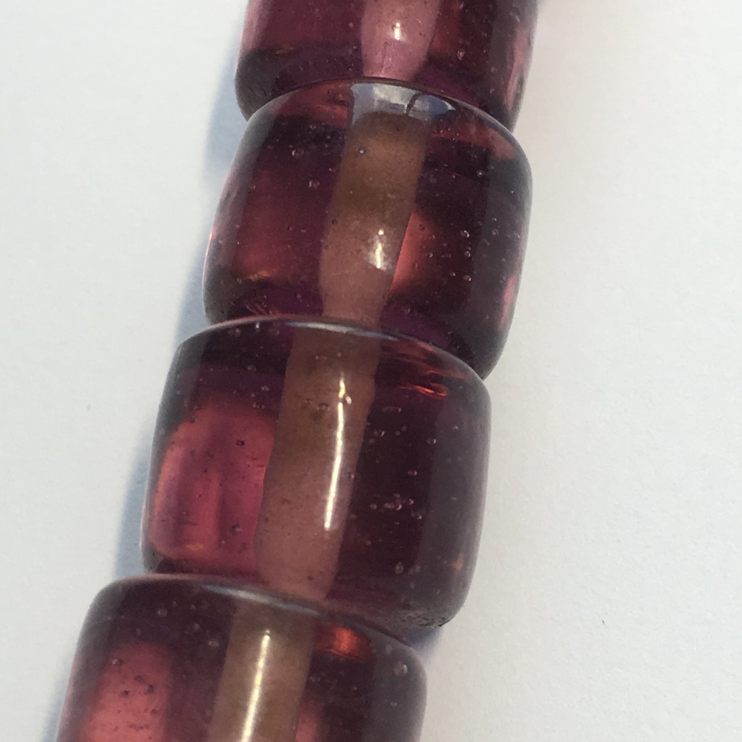 Darice Transparent Purple Glass Lampwork Barrel Beads, 13 x 10 mm - 16 Beads