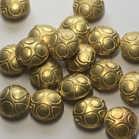 Gold Heavy Metal Clam Shell Beads, Paintable, 19 x 10 mm - 18 Beads