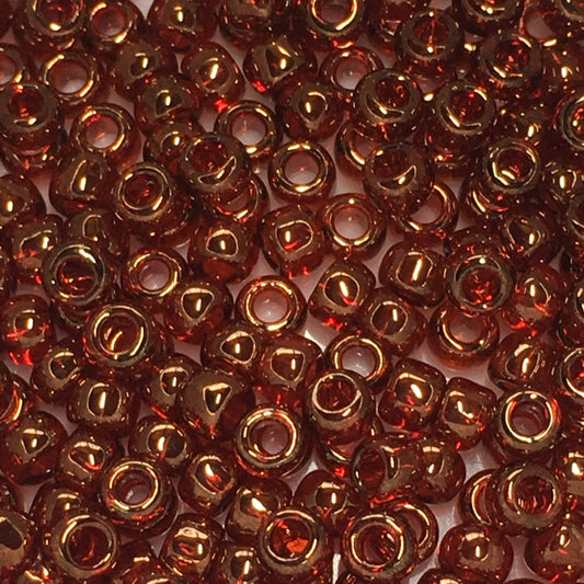 TOHO TR-6-329  6/0 Dark Hyacinth / African Sunset Gold Luster Seed Beads, 5 gm