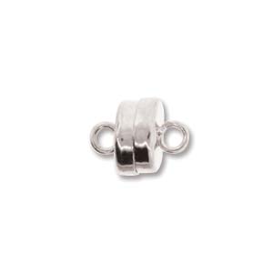 Silver Plate Closed Loop Magnetic Clasps, 7 mm - Pack of 1 or 3