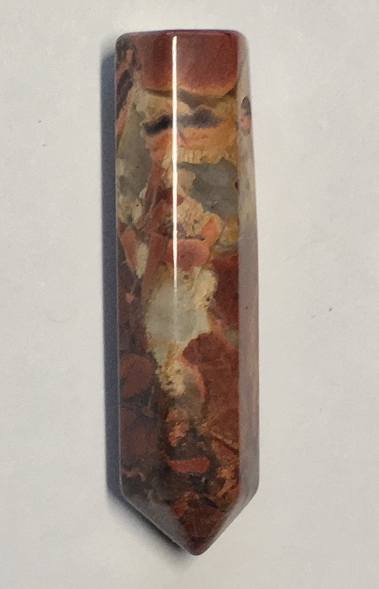 Polodrahokam červený achát Přívěsek se šestihrannou špičkou, 40 mm