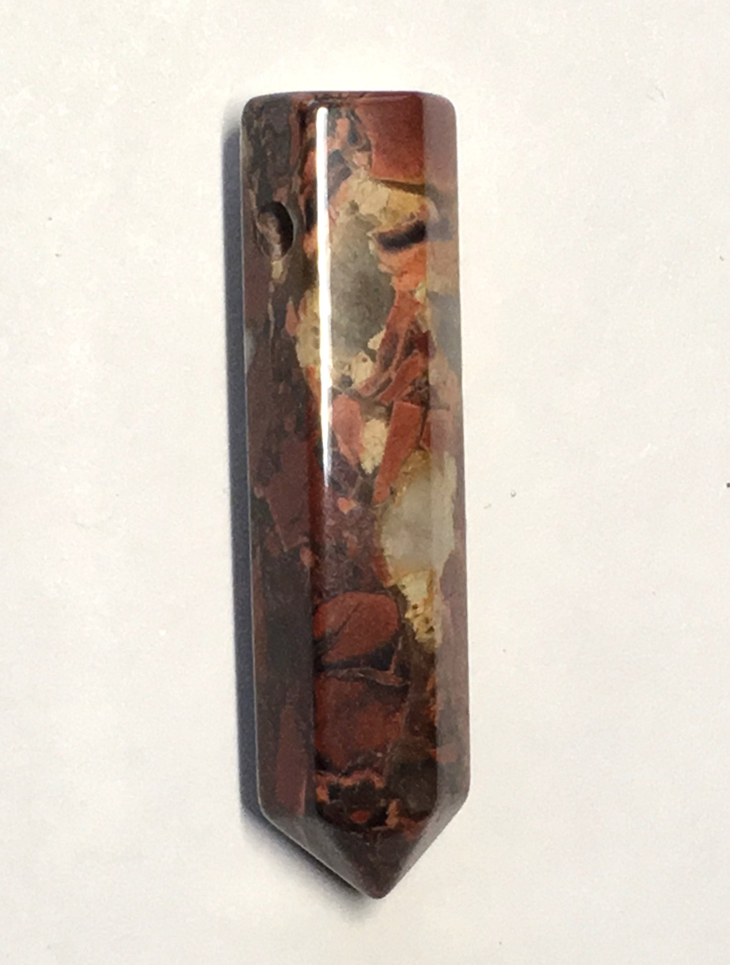 Polodrahokam červený achát Přívěsek se šestihrannou špičkou, 40 mm