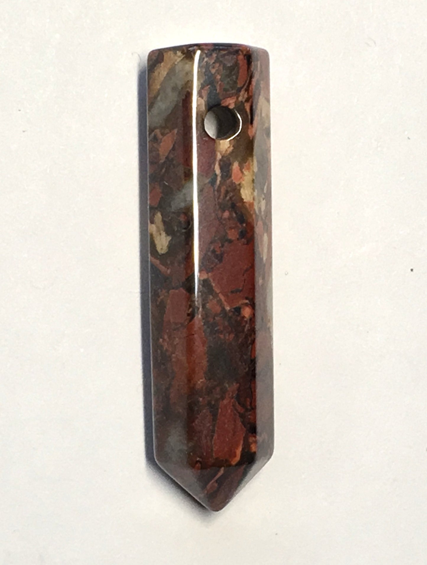 Polodrahokam červený achát Přívěsek se šestihrannou špičkou, 40 mm