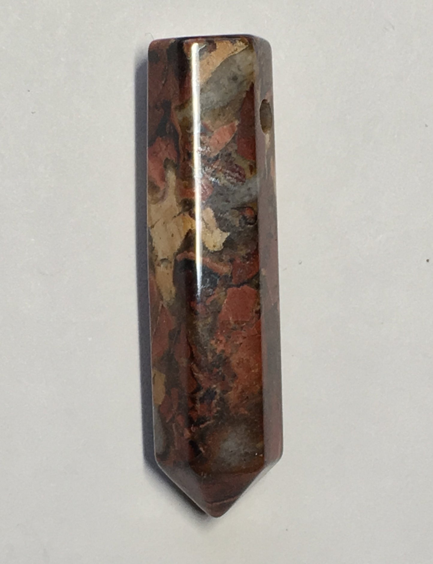 Polodrahokam červený achát Přívěsek se šestihrannou špičkou, 40 mm