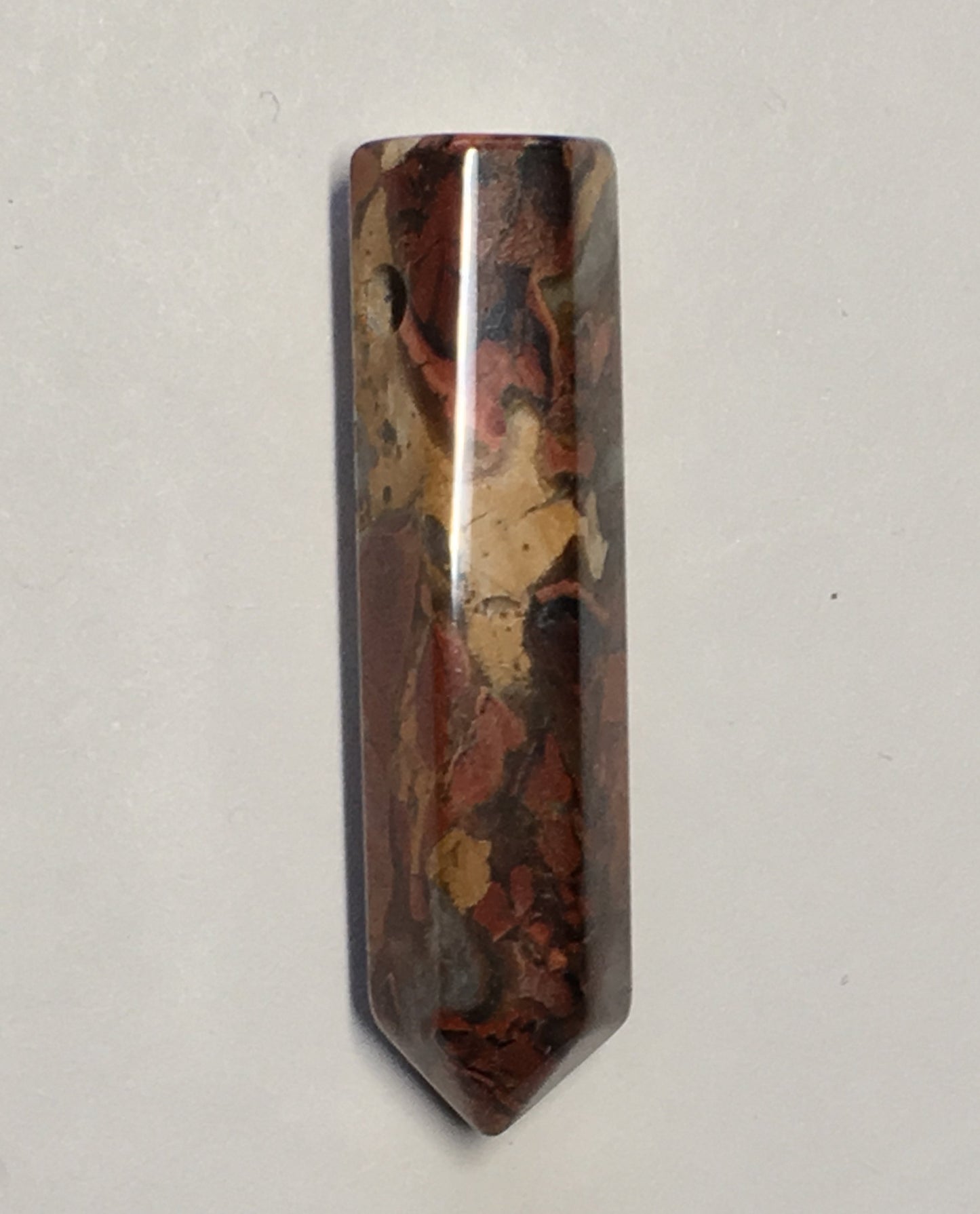 Polodrahokam červený achát Přívěsek se šestihrannou špičkou, 40 mm