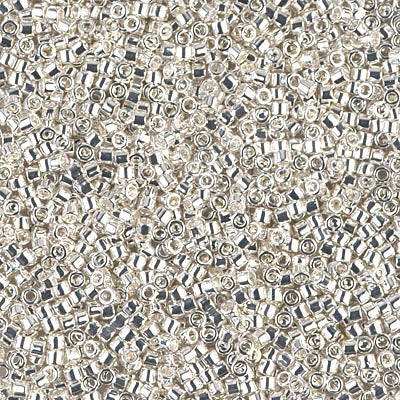 Miyuki Delica DB551 / DB0551 11/0 postříbřený válec/tube korálky, 5 nebo 10 gm