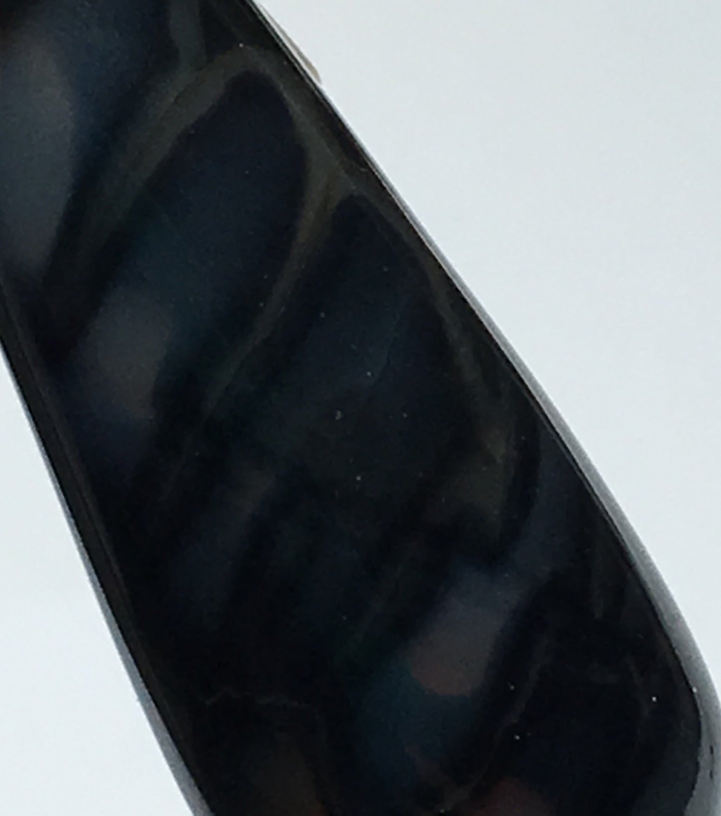 Black Swirl Drop Lampwork Glass Pendant, 36 x 7 x 14 mm