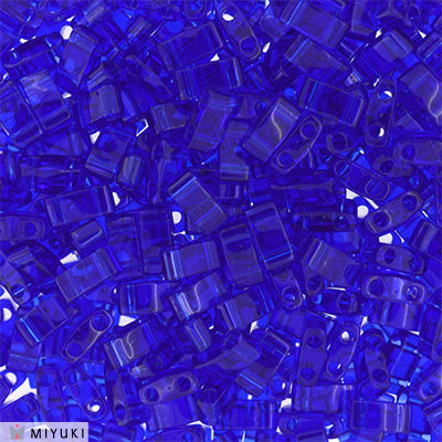 Miyuki Half Tila HTL-151 5 x 2,3 mm průhledné kobaltové korálky - 5 nebo 10 g