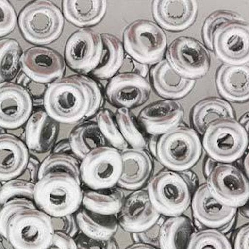 Czech O Bead 3,8 x 1 mm 01700 Aluminium Silver Beads (Circle, Zero, Donut) - 5 gm