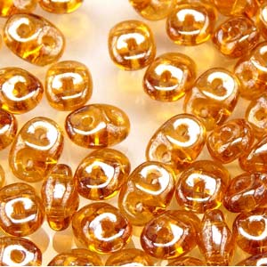 Matubo Superduo 2.5 x 5 mm 10060-14400  Topaz White Luster Beads - 5 or 10 gm
