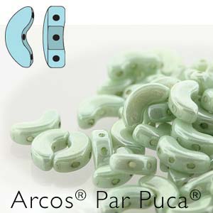Arcos Par Puca 5 x 10 mm 03000-14457 Opaque Light Green Luster 5 x 10 mm - 23 to 25 Beads on 5 gm Card