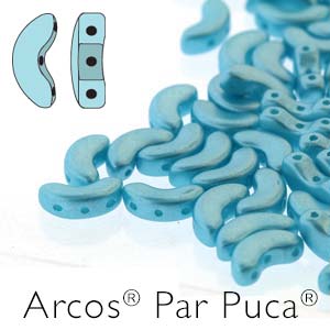 Arcos Par Puca 5 x 10 mm 02010-25019 Pastel Aqua 5 x 10 mm - 23 to 24 Beads on 5 gm Card