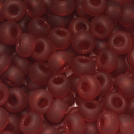 TOHO TR-6-5CF 6/0 Transparent Frosted Ruby Seed Beads, 10 gm