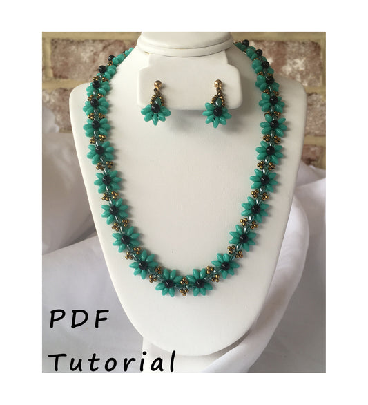 Ensemble collier et boucles d'oreilles Pretty Posy Tutoriel/Motif/Instructions PDF