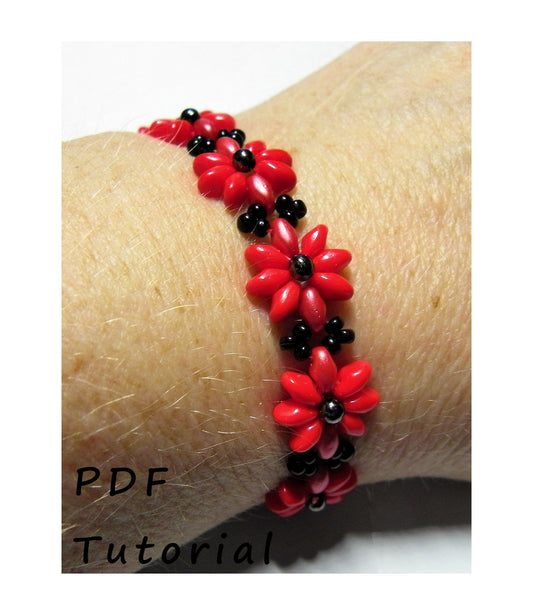 Pretty Posy Bracelet PDF Tutoriel/Motif/Instructions