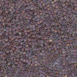 Miyuki Cube SB18-134FR 1,8 mm matný průhledný tmavý topaz AB korálky - 5 nebo 10 g