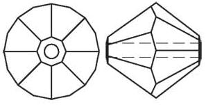 Swarovski Crystal 5301 6 mm růžové šampaňské fasetové bikonové korálky - 12 korálků