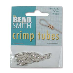 The Beadsmith Silver Plated Crimp Tubes/Beads, 2 mm - 100 Tubes
