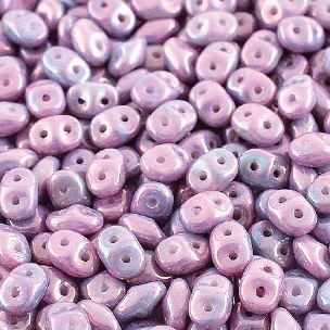 Matubo Superduo 2.5 x 5 mm 03000-14494  Chalk Lilac Luster Beads - 5 or 10 gm