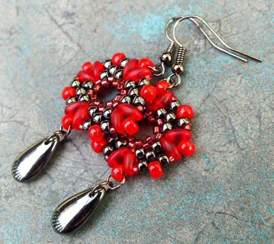 Rosetta Earrings Free Digital Download Beading Pattern/Tutorial/Instructions/How To (DO NOT ADD TO CART - Click on Link on Pattern Page)