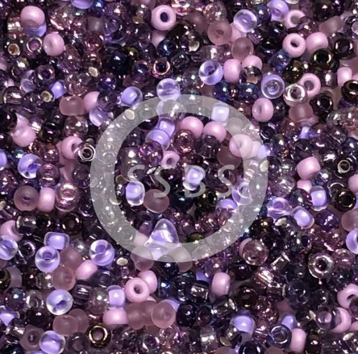 Miyuki 8-MIX01 8/0 Perles de graines mélangées lilas - 5 ou 10 g