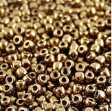 Matubo 00030-90215   7/0 Crystal Gold Seed Beads, 5 or 10 gm