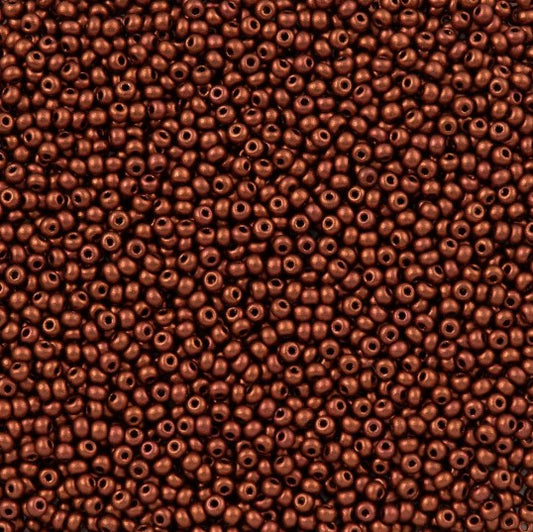 Preciosa Czech 01750 11/0  Metallic Bronze Fire Red Seed Beads - 5 or 10 gm
