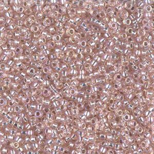 Miyuki 11-1023   11/0 Silver Lined Transparent Light Blush AB Seed Beads - 5 or 10 gm