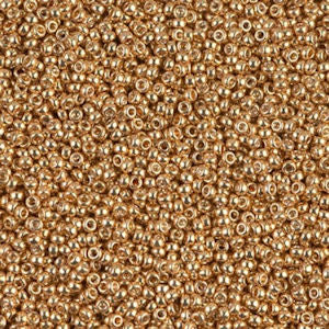 Miyuki 11-1053   11/0 Galvanized Outside Dyed Yellow Gold Seed Beads - 5 or 10 gm