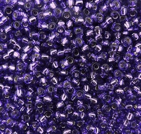 Miyuki 11-1344   11/0 Silver Lined Transparent Purple Seed Beads - 5 or 10 gm