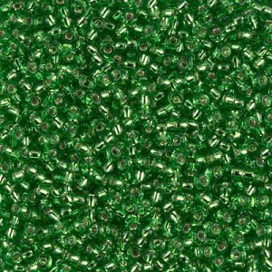 Miyuki 11-15   11/0  Silver Lined Light Green Seed Beads - 5 or 10 gm