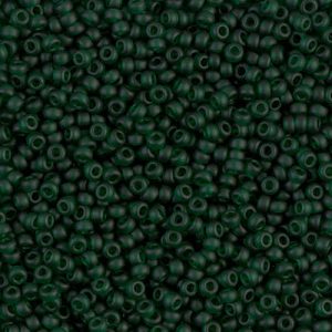 Miyuki 11-156F  11/0 Matte Transparent Dark Emerald Seed Beads - 5 or 10 gm