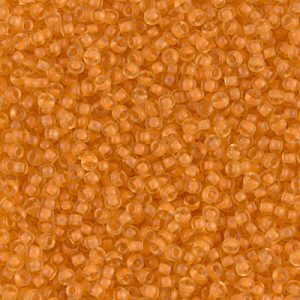 Miyuki 11-1937   11/0 Semi-Matte Peach Lined Light Amber Seed Beads - 5 or 10 gm