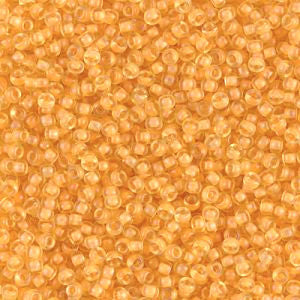 Miyuki 11-1937   11/0 Semi-Matte Apricot Lined Light Topaz Seed Beads - 5 or 10 gm