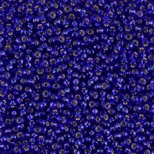 Miyuki 11-20    11/0 Silver Lined Transparent Cobalt Seed Beads - 5 or 10 gm