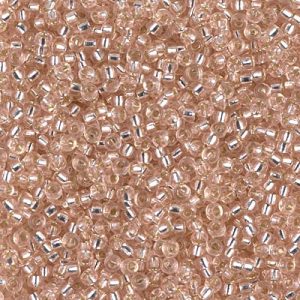 Miyuki 11-23   11/0 Silver Lined Transparent Pale Rose Seed Beads - 5 or 10 gm