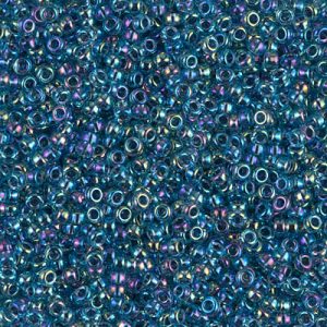 Miyuki 11-339 11/0 Perles de rocaille Aqua AB doublées bleues, 5 ou 10 g