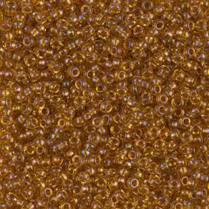 Miyuki 11-377   11/0 Topaz Lined Transparent Topaz AB Seed Beads -  5 or 10 gm