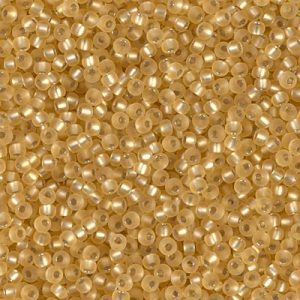 Miyuki 11-3F   11/0 Matte Silver Lined Transparent Gold Seed Beads - 5 or 10 gm