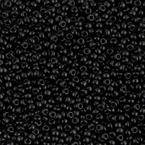 Miyuki 11-401SF    11/0 Semi-Matte Black Seed Beads - 5 or 10 gm