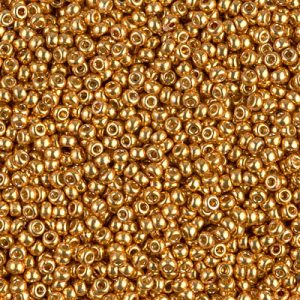 Miyuki 11-4203    11/0 Duracoat Galvanized Outside Dyed Yellow Gold Seed Beads - 5 or 10 gm