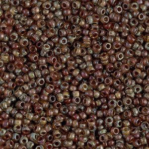 Miyuki 11-4505   11/0  Picasso Transparent Light Smoky Topaz Seed Beads - 5 or 10 gm