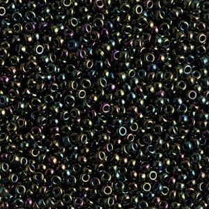 Miyuki 11-453   11/0 Metallic Green Iris Seed Beads - 5 or 10 gm