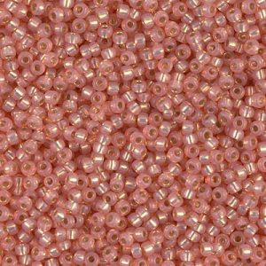 Miyuki 11-642   11/0 Silver Lined Outside Dyed Flesh Alabaster Seed Beads - 5 or 10 gm (Copy)